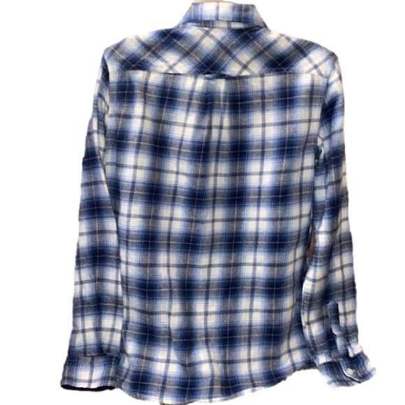 ORIGINAL Weatherproof Vintage Blue Soft Plaid Button up Long Sleeved Shirt Small - Picture 2 of 8